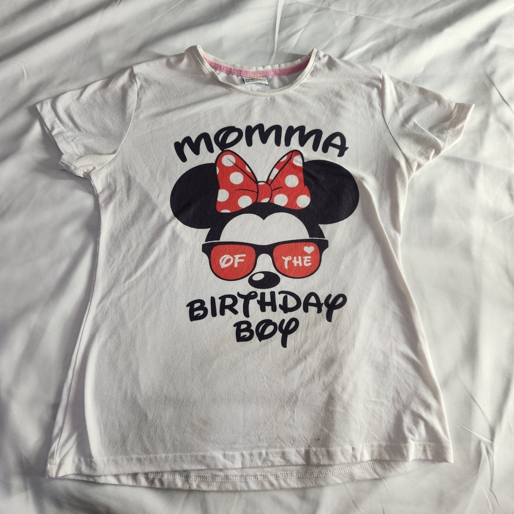 Minnie Mickey Mouse Birthday T-Shirts Momma & Beau's 8th Set White Medium M
